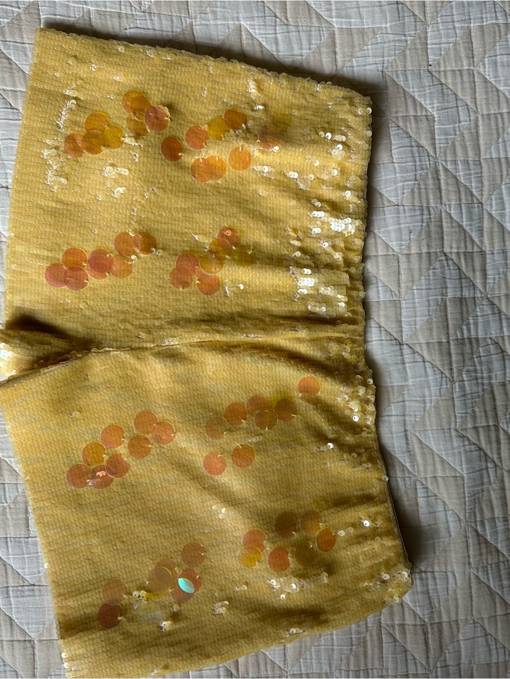 Guzio Women's Yellow Sequin Shorts - Picture 3 of 7
